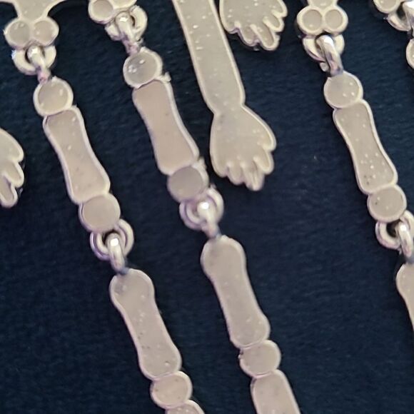 🎁3/$30🎁5" Skeleton Earrings Silver Speckled Moving Limbs - Picture 8 of 9